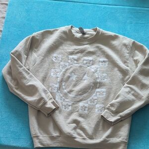 Krista Horton Collab Sweater with Smiley/Floral Design